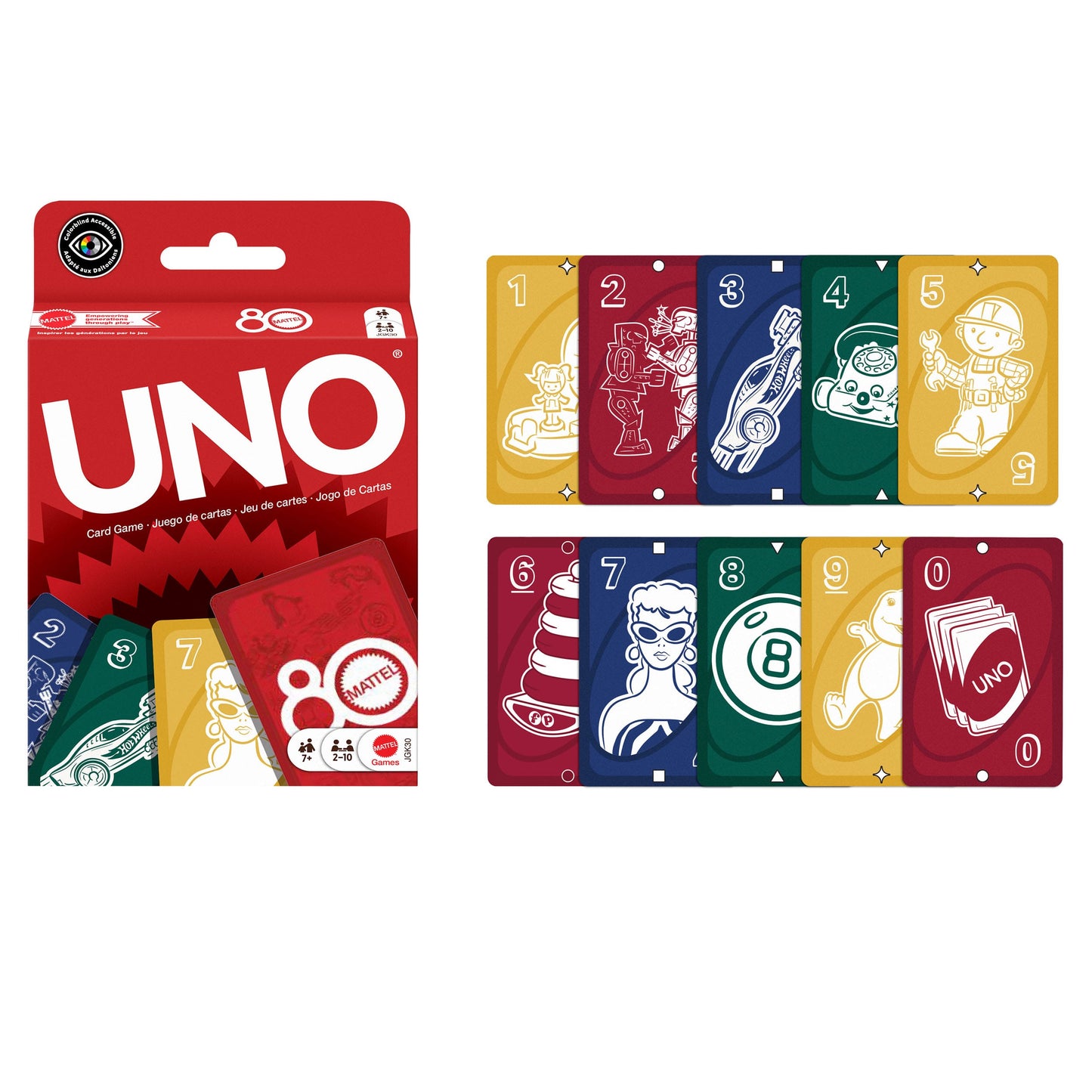 Mattel 80th Anniversary UNO Card Game Ruby Red