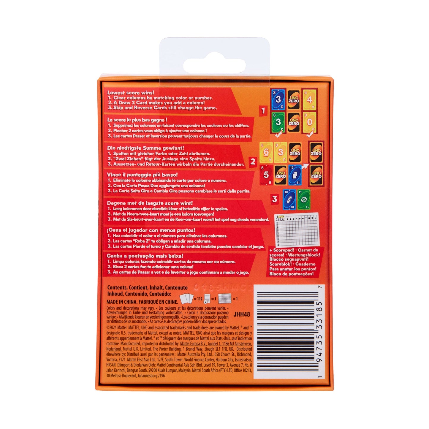 UNO Zero Card Game