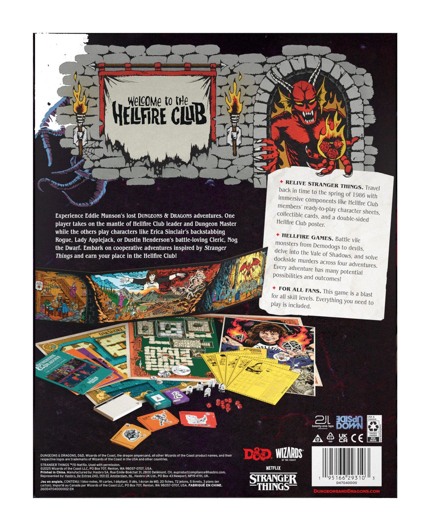 Dungeons & Dragons Board Game Stranger Things: Welcome to the Hellfire Club