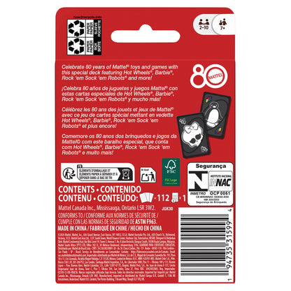 Mattel 80th Anniversary UNO Card Game Ruby Red
